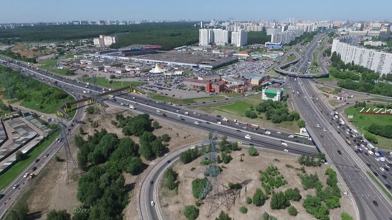 Варшавское шоссе в Москве.  Развязка Варшавское шоссе и МКАД